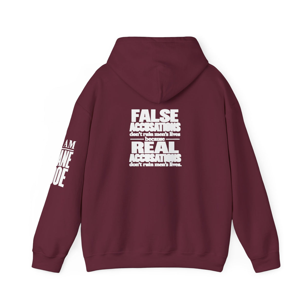 I AM JANE DOE / False Accusations Hoodie — Dark Colors