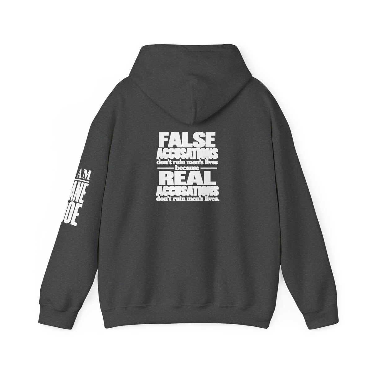 I AM JANE DOE / False Accusations Hoodie — Dark Colors