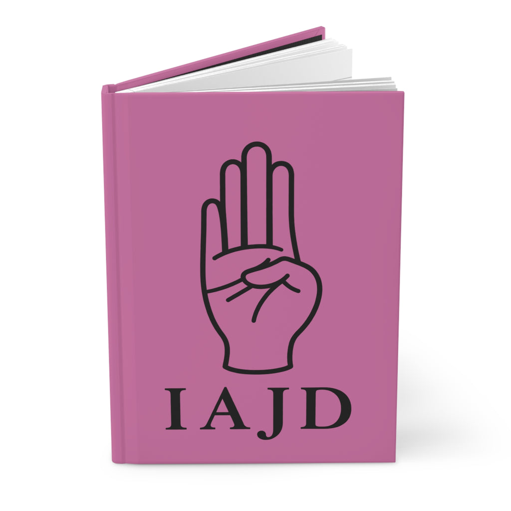 IAJD I AM JANE DOE Hardcover Journal— Lined Pink Notebook with Scout Hand Symbol & Bear Silhouette