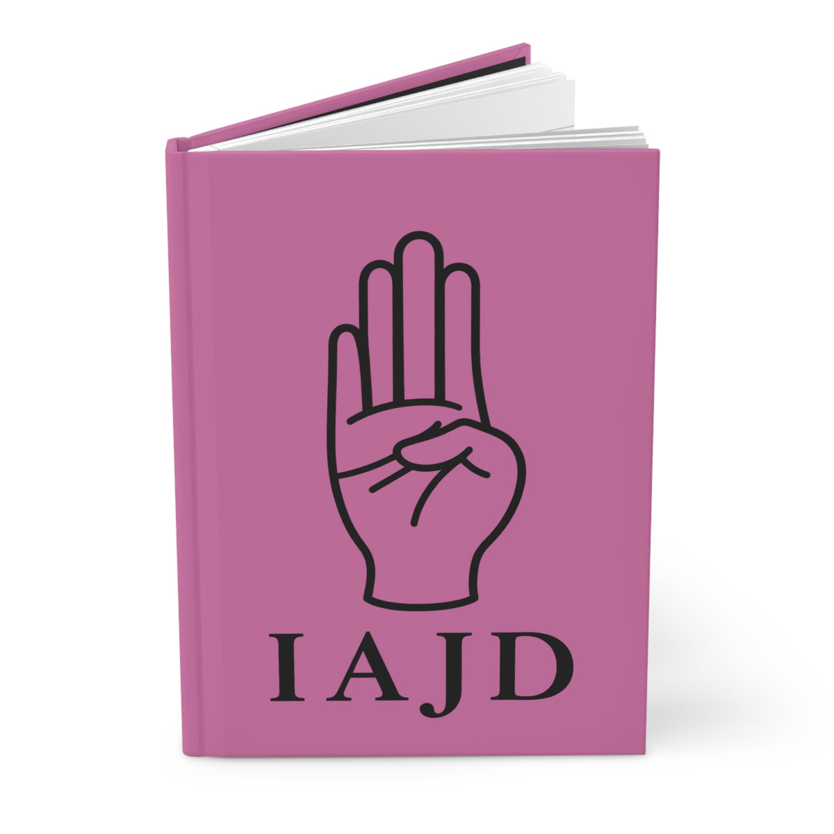 IAJD I AM JANE DOE Hardcover Journal— Lined Pink Notebook with Scout Hand Symbol & Bear Silhouette