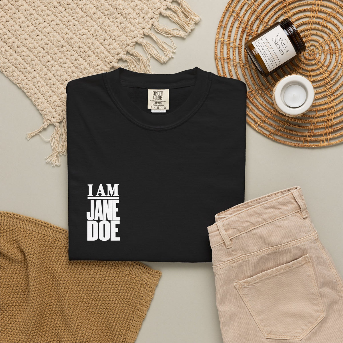 I AM JANE DOE Statement Tee — Garment-Dyed