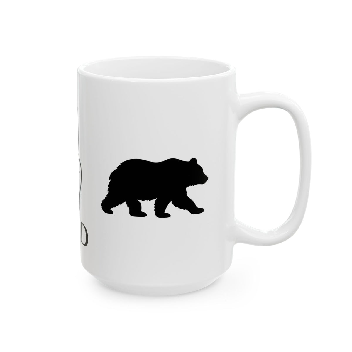 IAJD I AM JANE DOE & Hand Sign Ceramic Mug — Outdoorsman Coffee Cup with Bear Silhouette