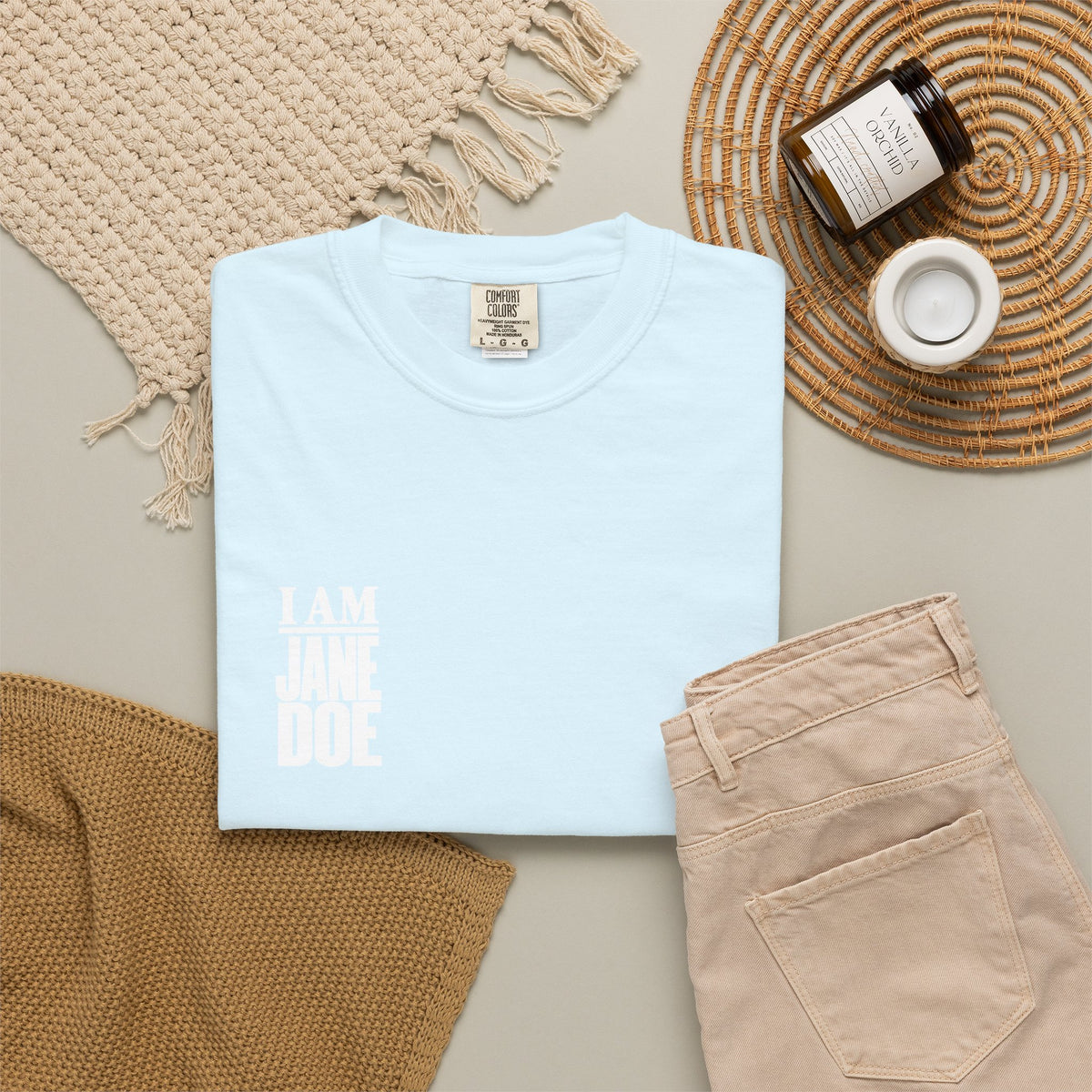 I AM JANE DOE Statement Tee — Garment-Dyed