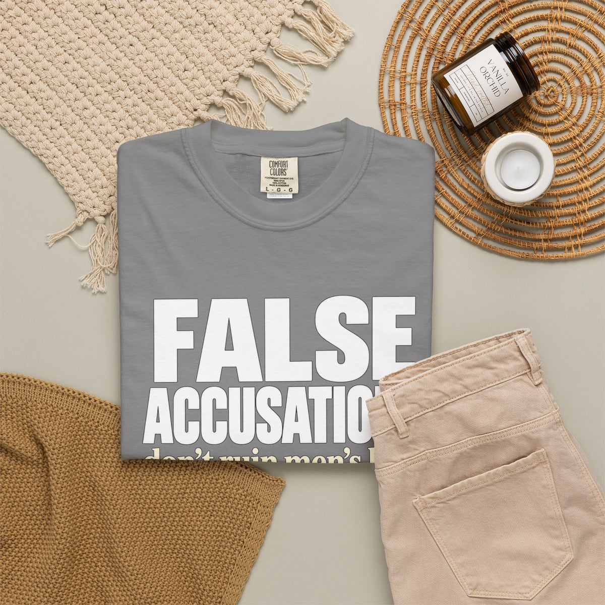 False Accusations / Real Accusations Statement Tee | Comfort Colors® 1717