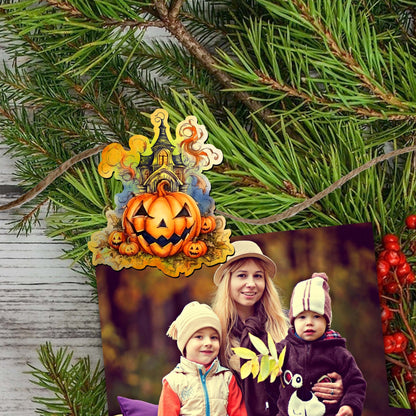 Spooky Houses Wooden Clip Ornament Set – 6 Piece