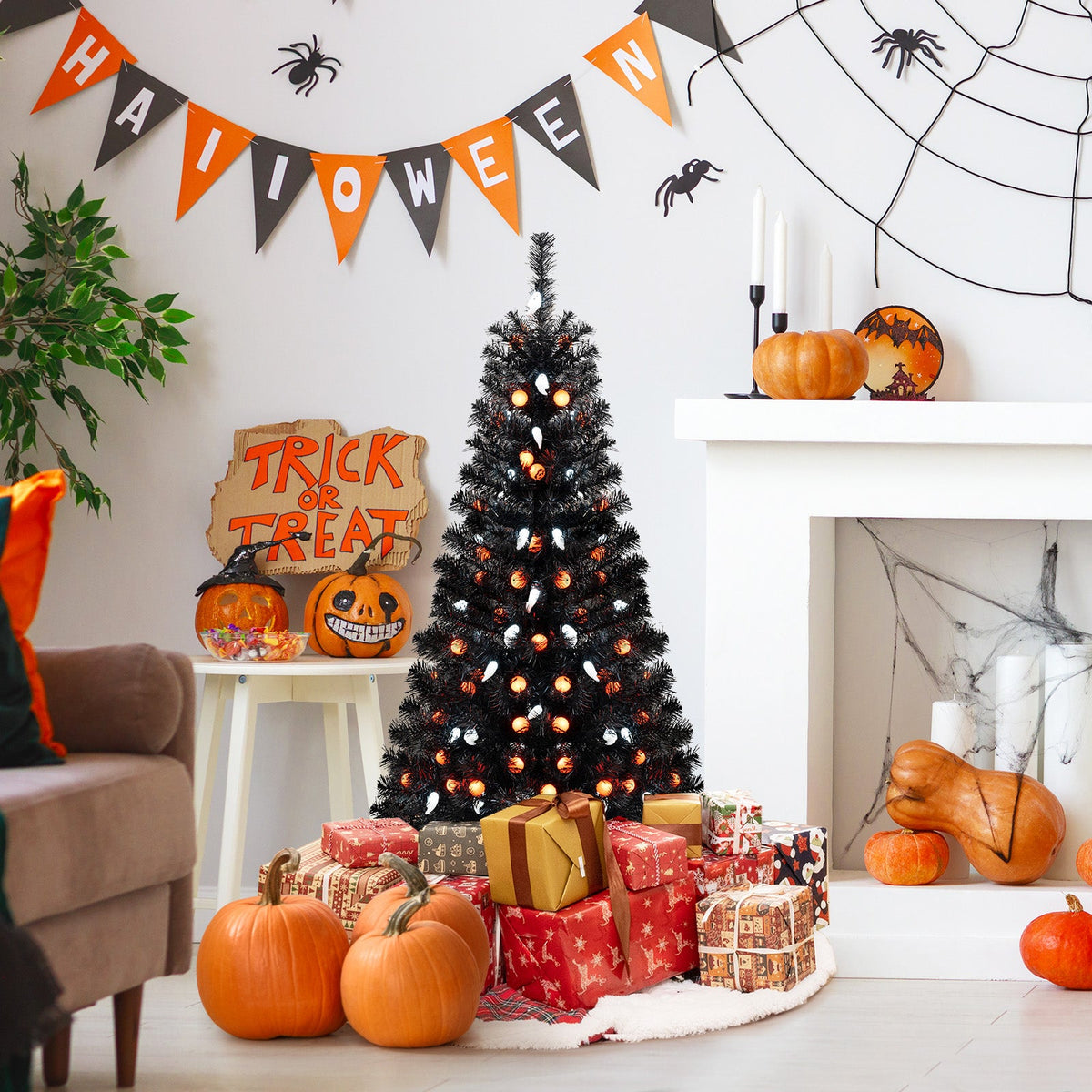 Musical Light-Up Halloween Tree – 4.5 ft