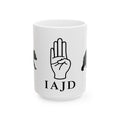IAJD I AM JANE DOE & Hand Sign Ceramic Mug — Outdoorsman Coffee Cup with Bear Silhouette