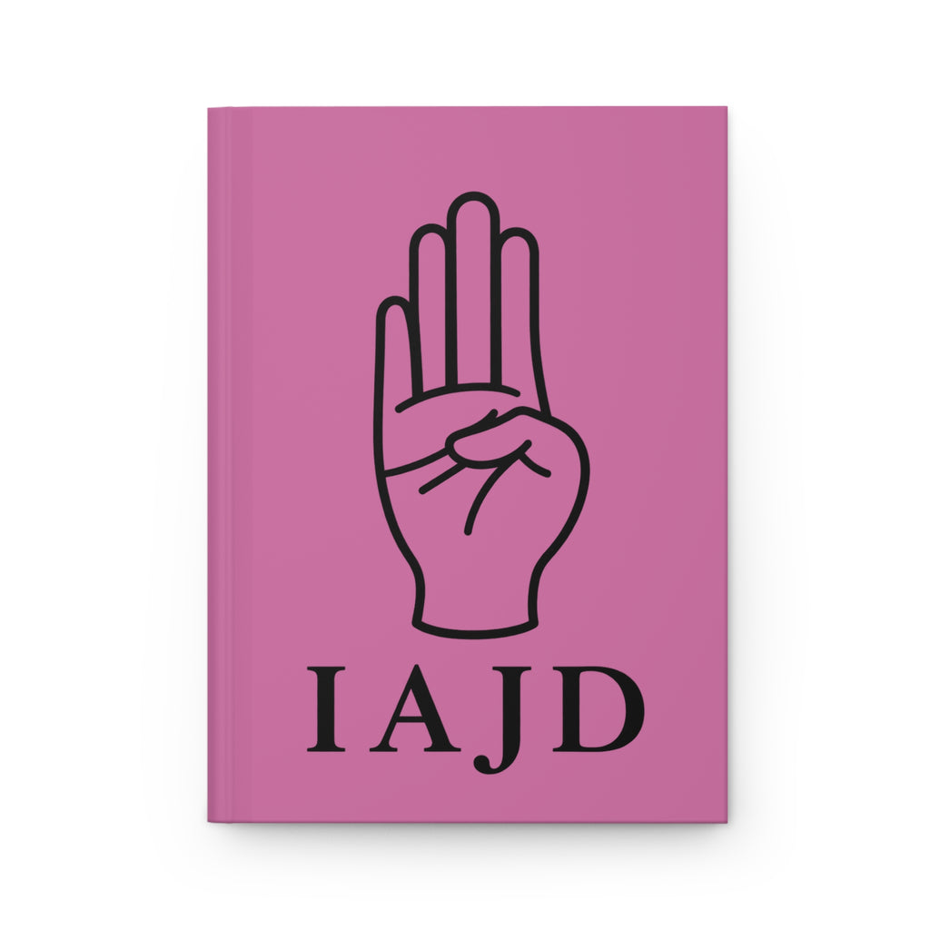 IAJD I AM JANE DOE Hardcover Journal— Lined Pink Notebook with Scout Hand Symbol & Bear Silhouette