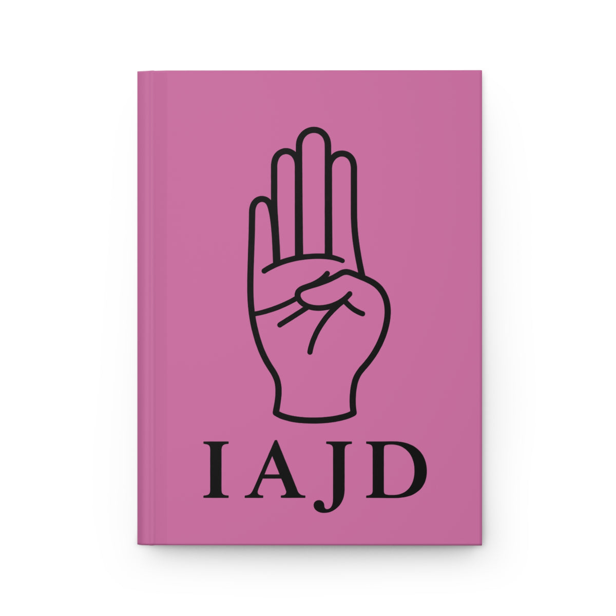 IAJD I AM JANE DOE Hardcover Journal— Lined Pink Notebook with Scout Hand Symbol & Bear Silhouette