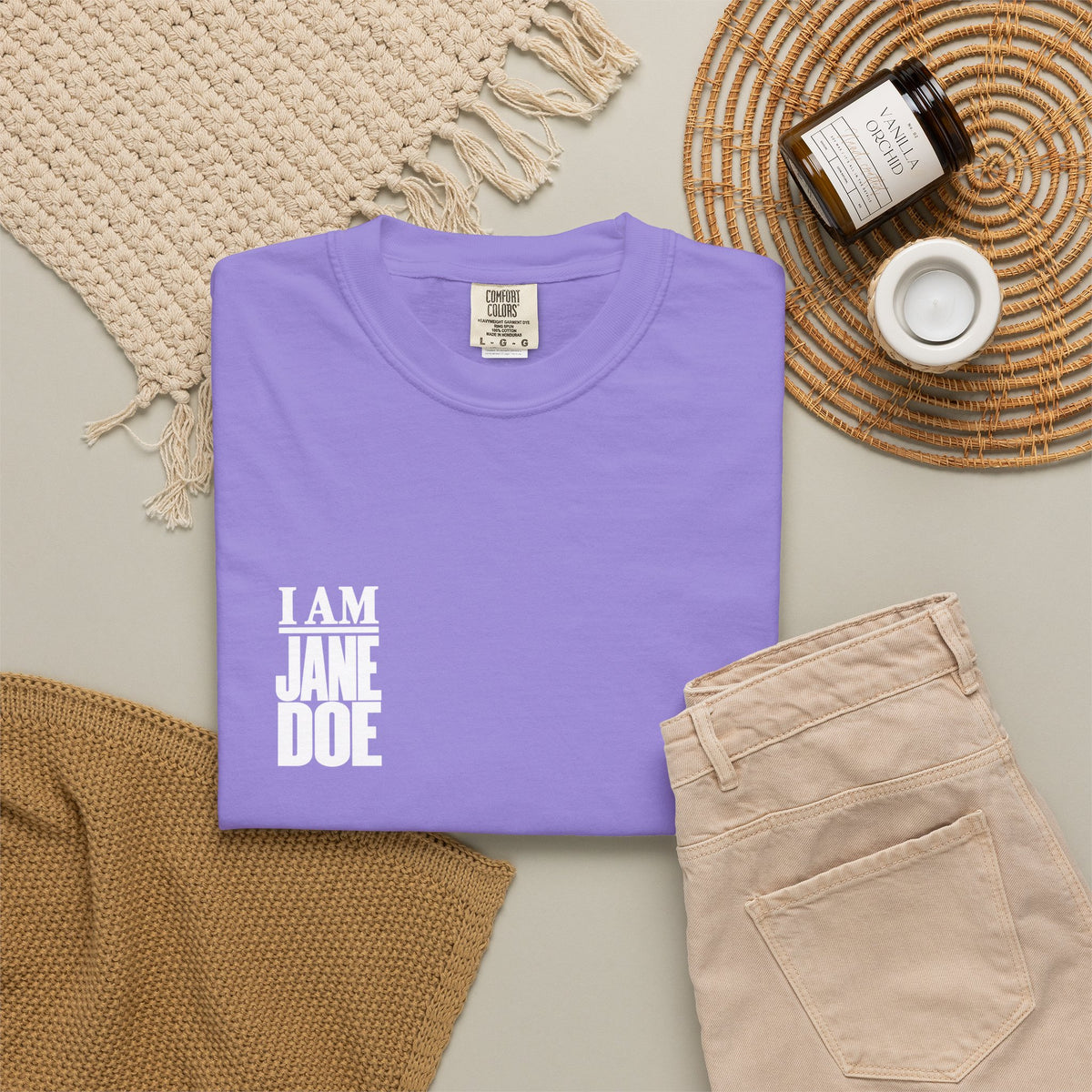 I AM JANE DOE Statement Tee — Garment-Dyed