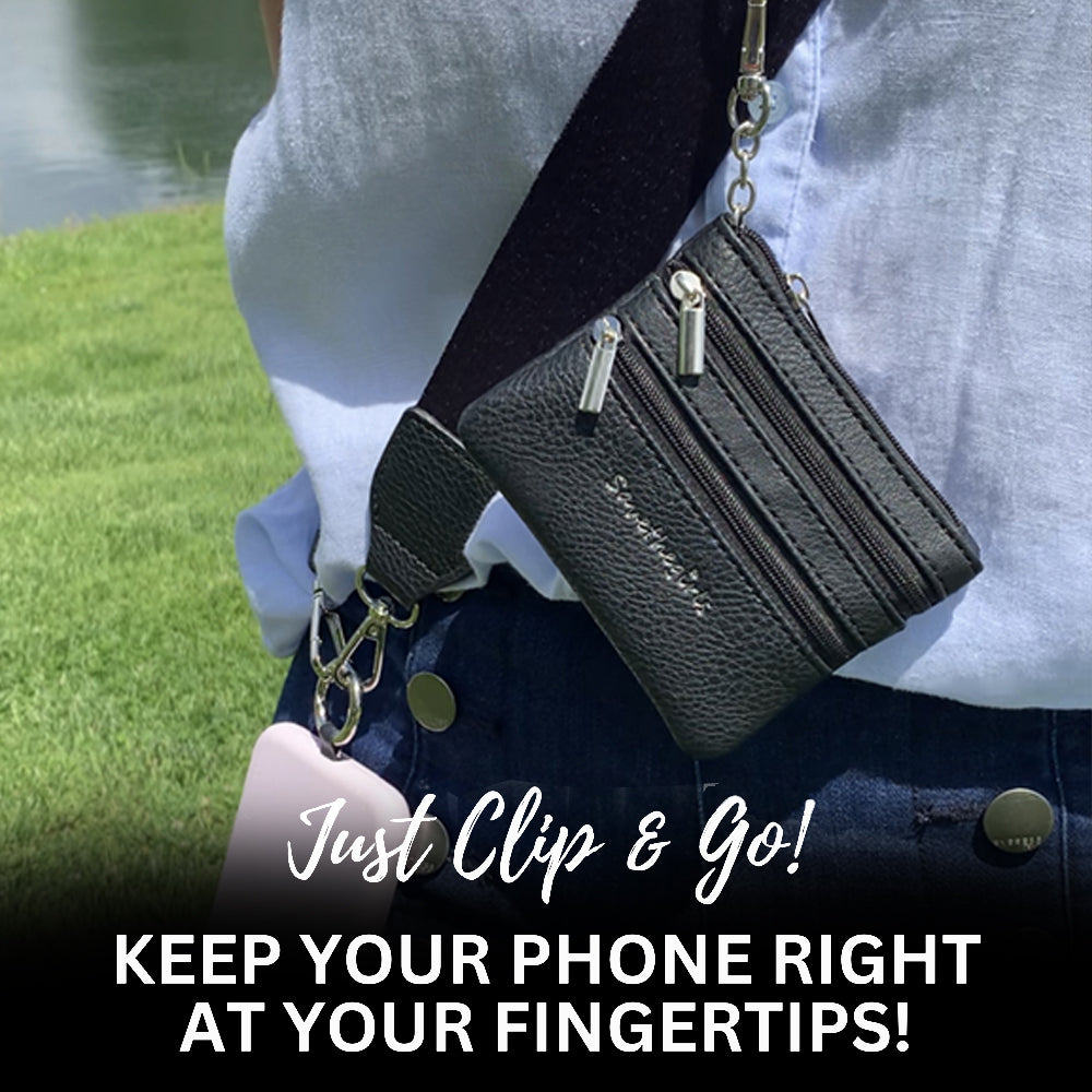Hands-Free Phone Crossbody Strap + Zip Pouch