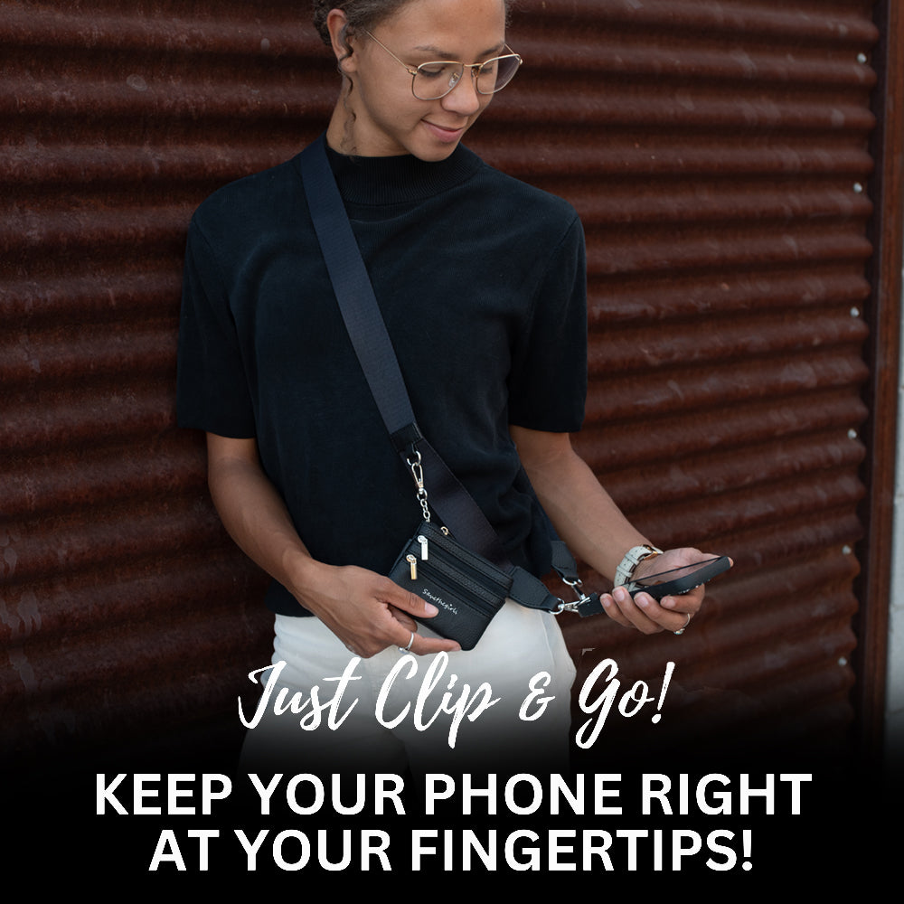 Hands-Free Phone Crossbody Strap + Zip Pouch