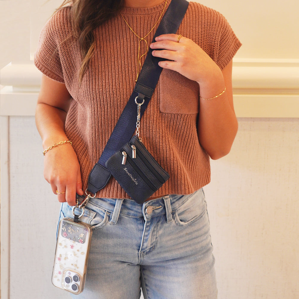 Hands-Free Phone Crossbody Strap + Zip Pouch
