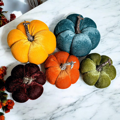 Velvet Jewel-Tone Pumpkins