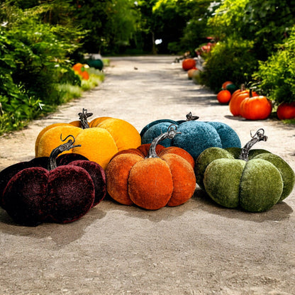 Velvet Jewel-Tone Pumpkins