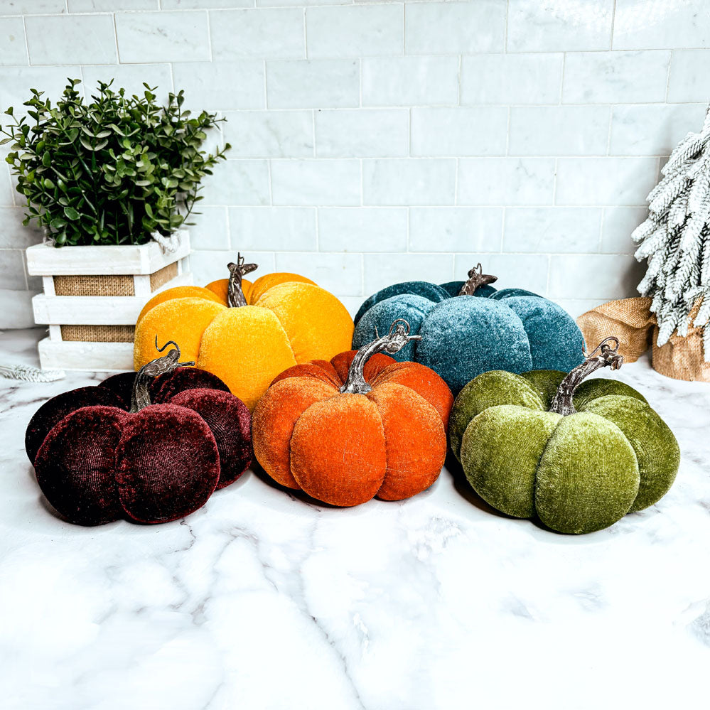 Velvet Jewel-Tone Pumpkins