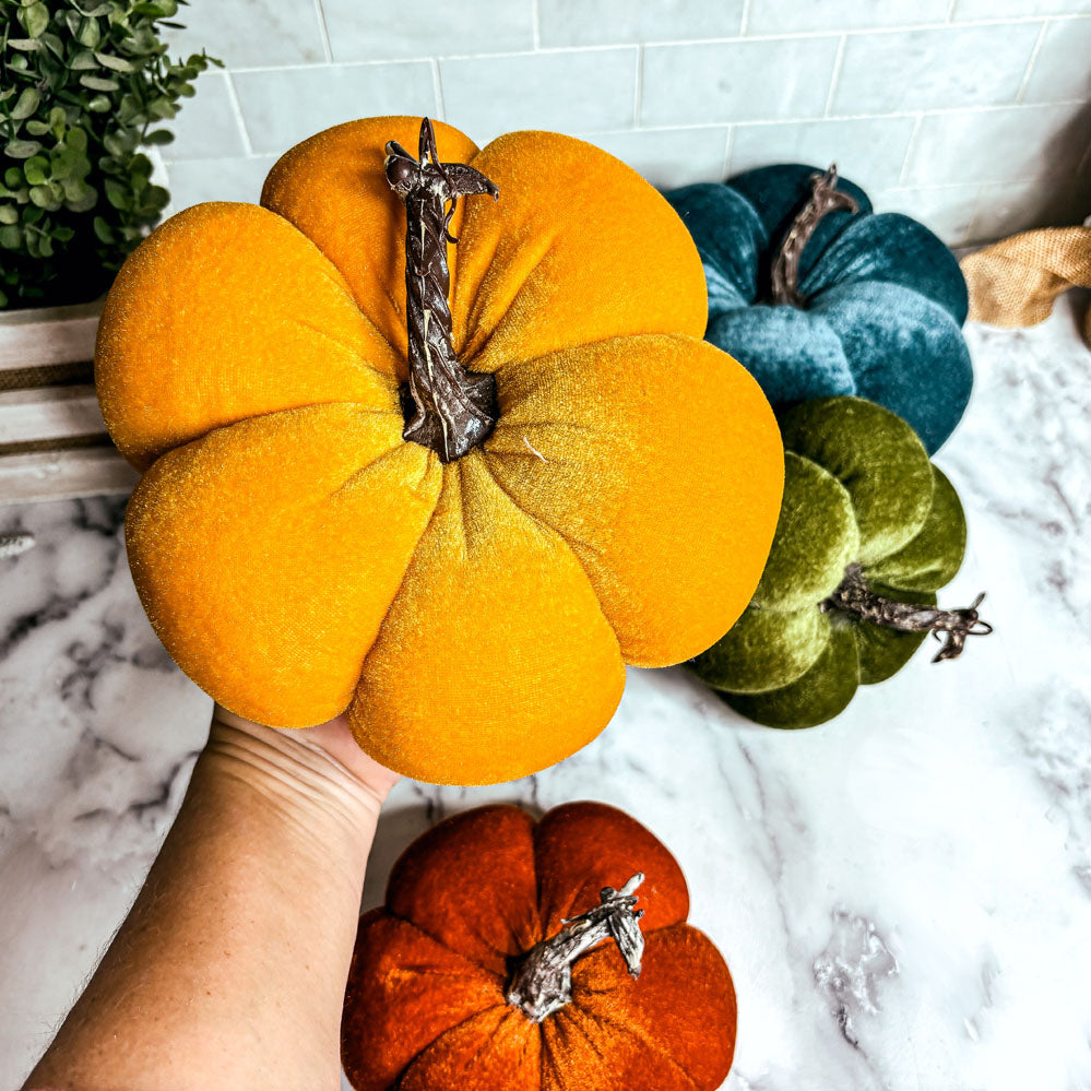 Velvet Jewel-Tone Pumpkins