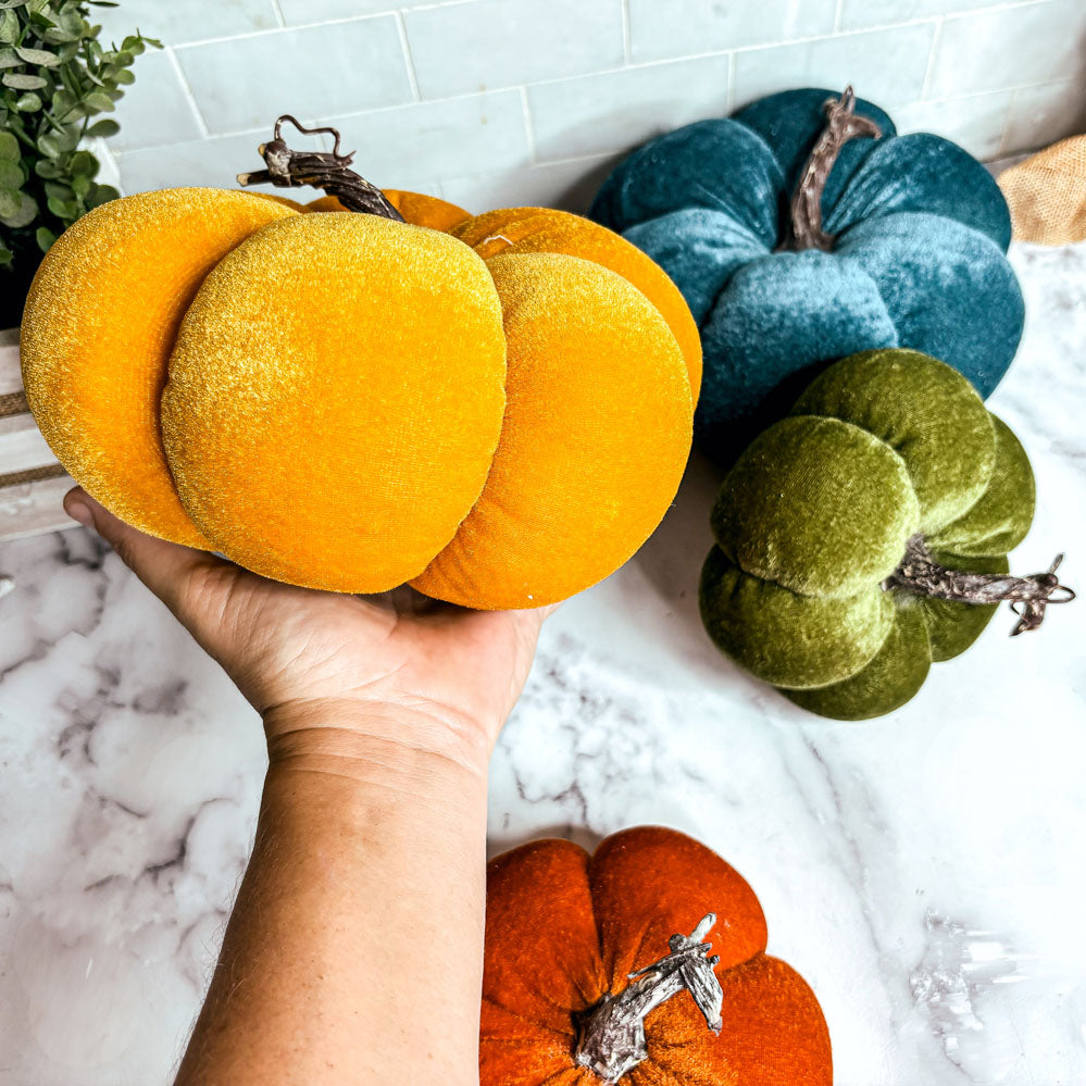 Velvet Jewel-Tone Pumpkins
