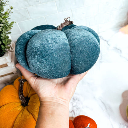 Velvet Jewel-Tone Pumpkins