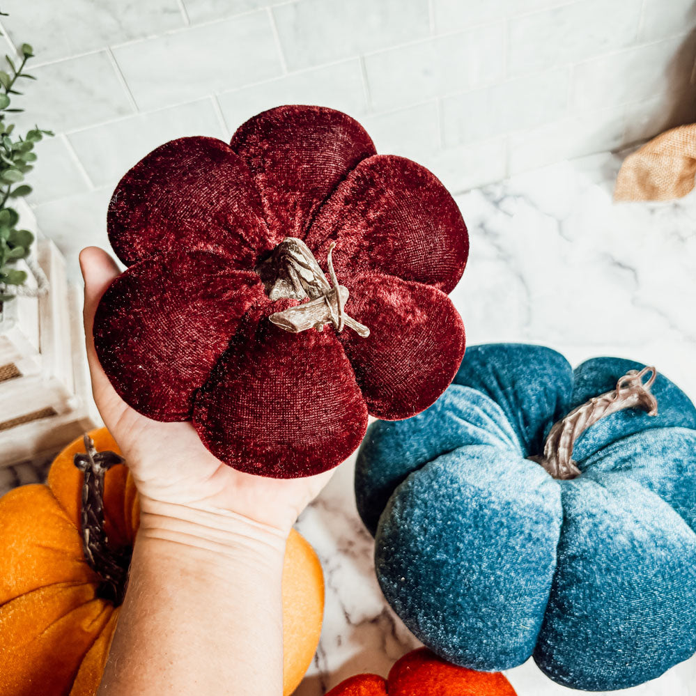 Velvet Jewel-Tone Pumpkins