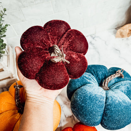 Velvet Jewel-Tone Pumpkins