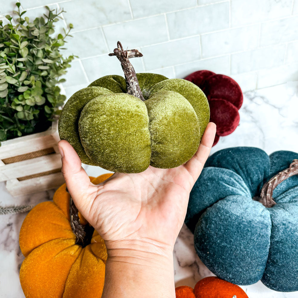Velvet Jewel-Tone Pumpkins
