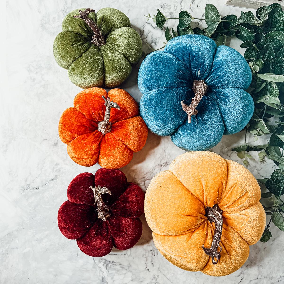 Velvet Jewel-Tone Pumpkins