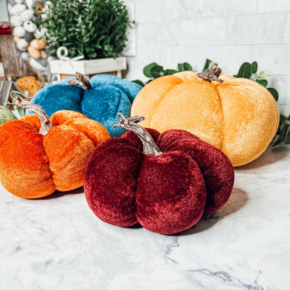 Velvet Jewel-Tone Pumpkins