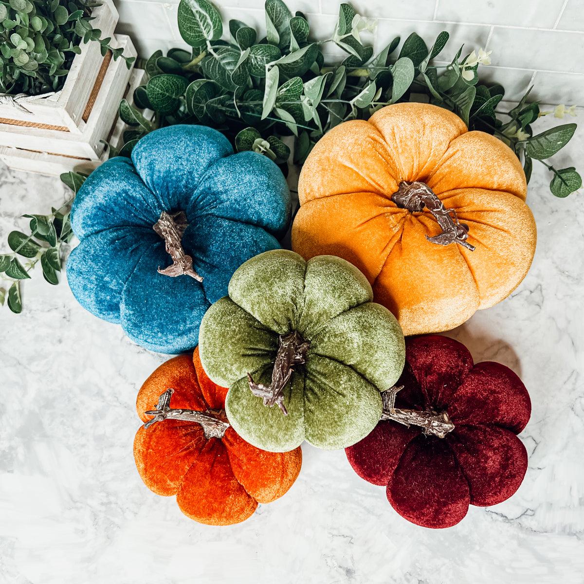 Velvet Jewel-Tone Pumpkins