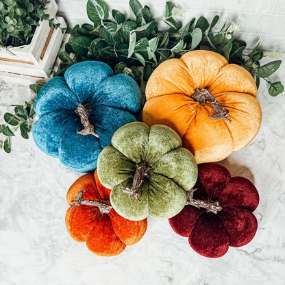 Velvet Jewel-Tone Pumpkins