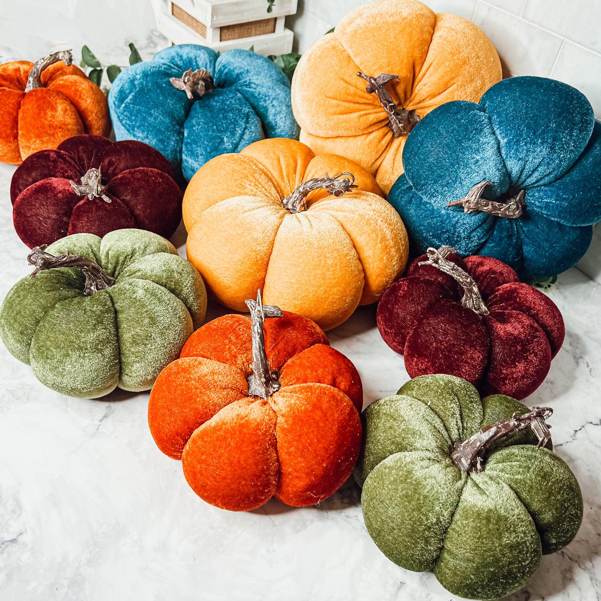 Velvet Jewel-Tone Pumpkins