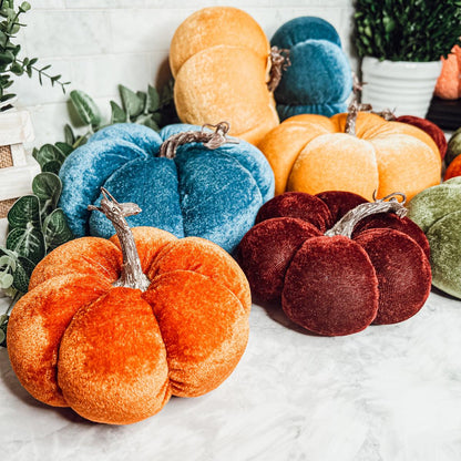 Velvet Jewel-Tone Pumpkins