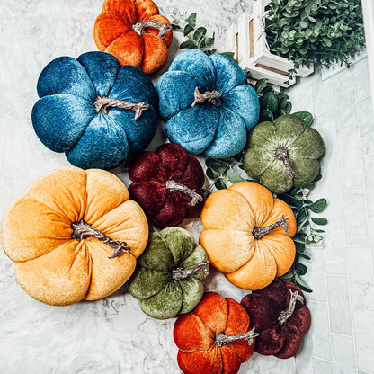 Velvet Jewel-Tone Pumpkins