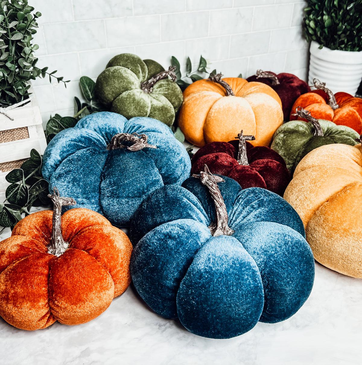 Velvet Jewel-Tone Pumpkins