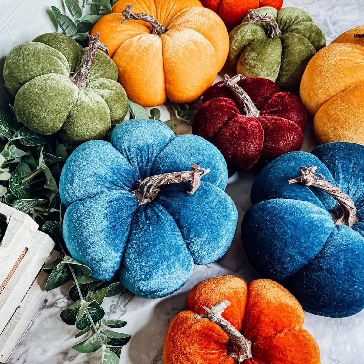 Velvet Jewel-Tone Pumpkins