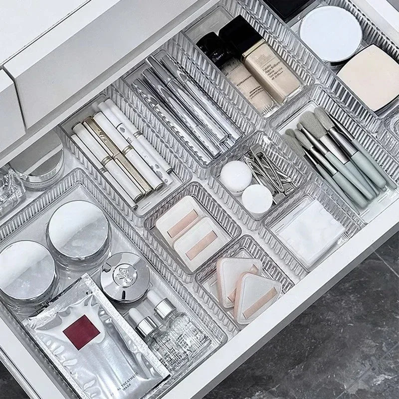 Clear Modular Drawer Organizer Bins