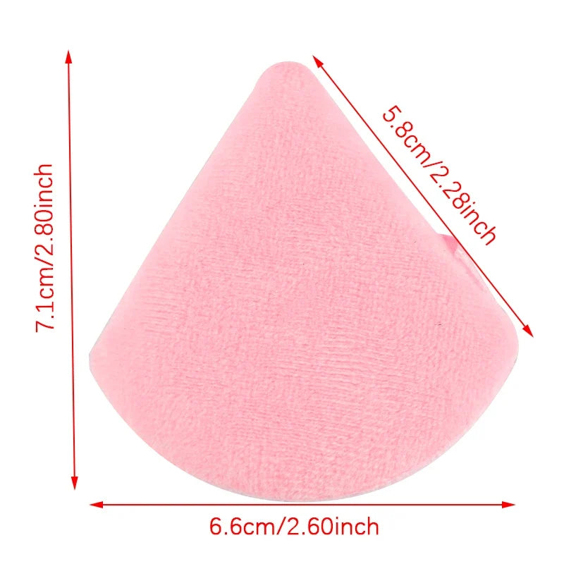 Triangle Velvet Makeup Puffs — Reusable Mini Powder Puff Set