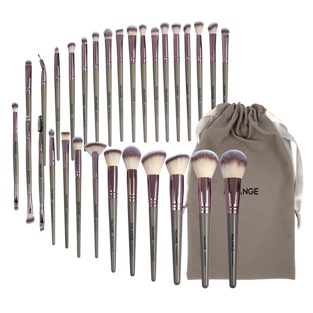30-Piece Professional Makeup Brush Set with Bag