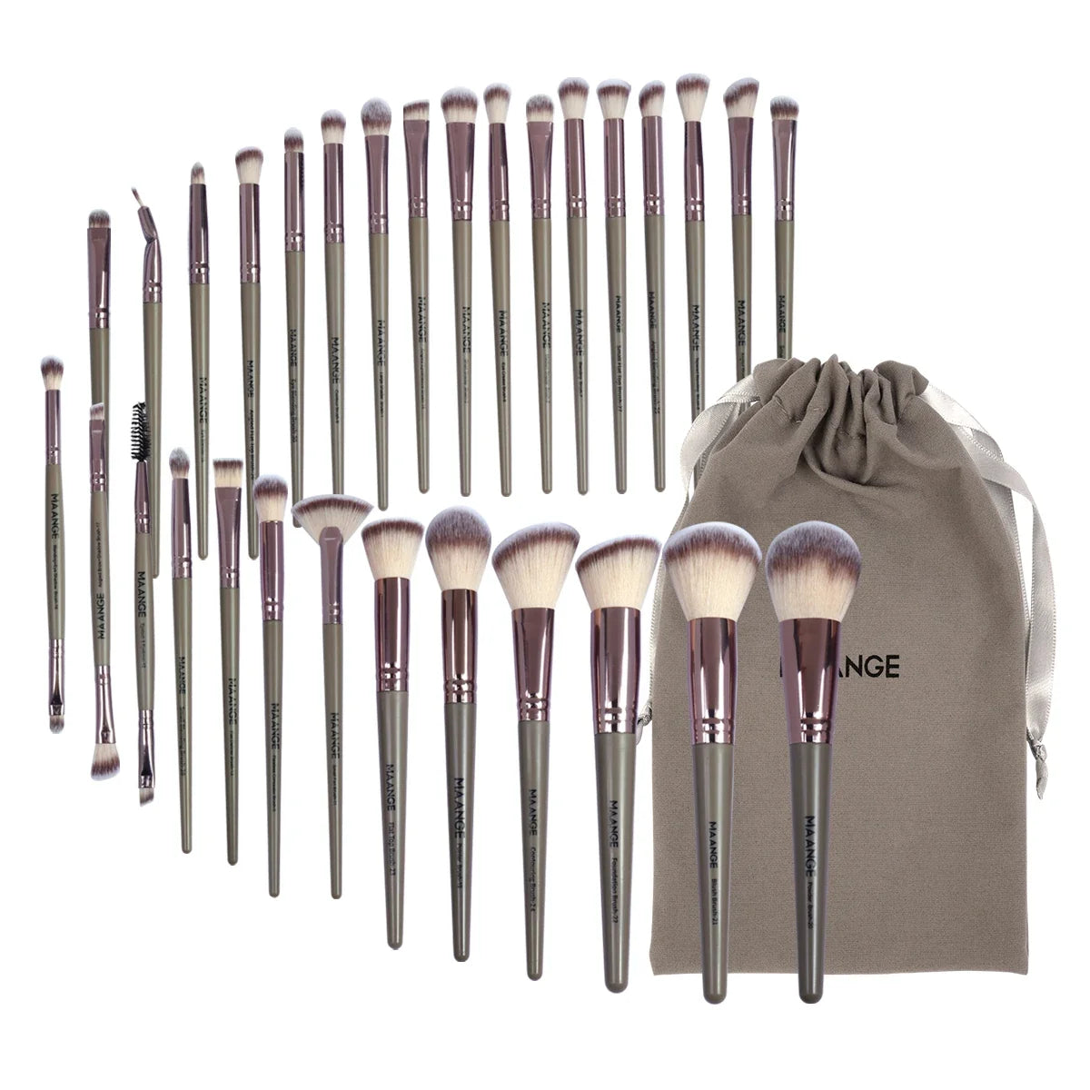 30-Piece Professional Makeup Brush Set with Bag