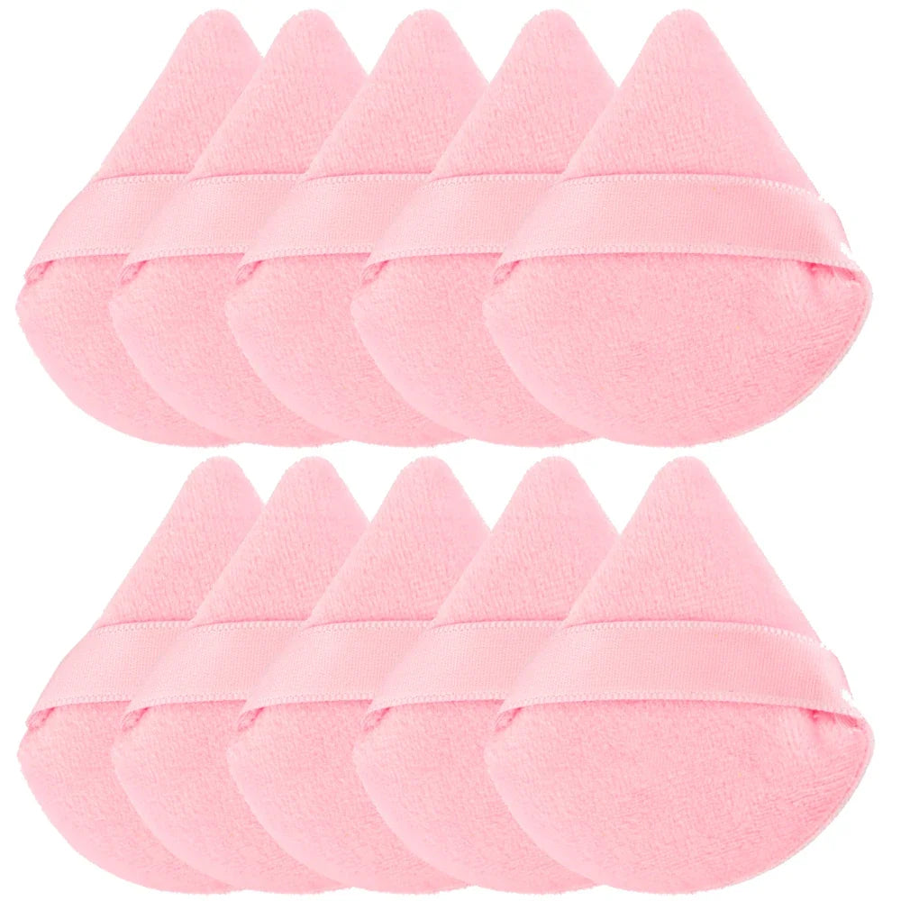 Triangle Velvet Makeup Puffs — Reusable Mini Powder Puff Set