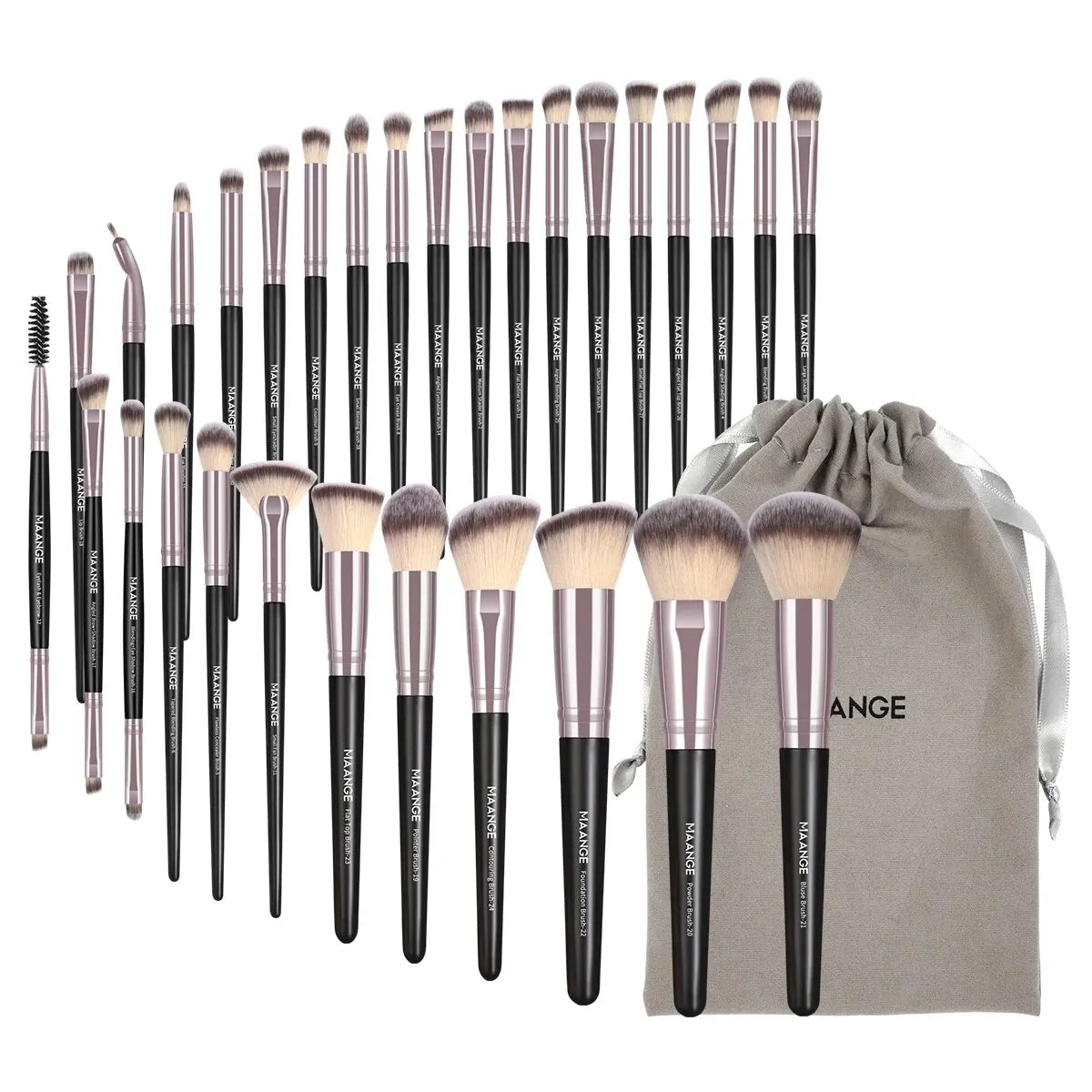 30-Piece Professional Makeup Brush Set with Bag