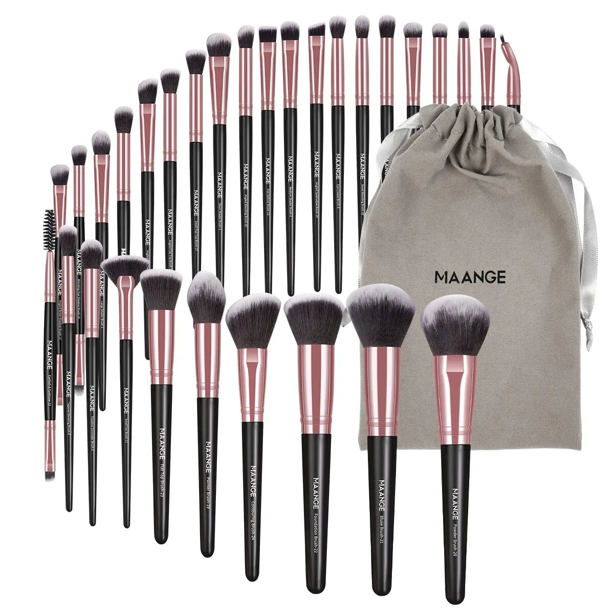 30-Piece Professional Makeup Brush Set with Bag