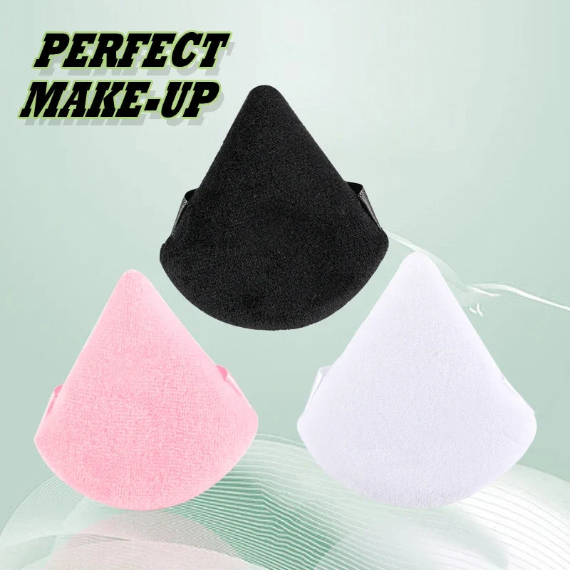 Triangle Velvet Makeup Puffs — Reusable Mini Powder Puff Set