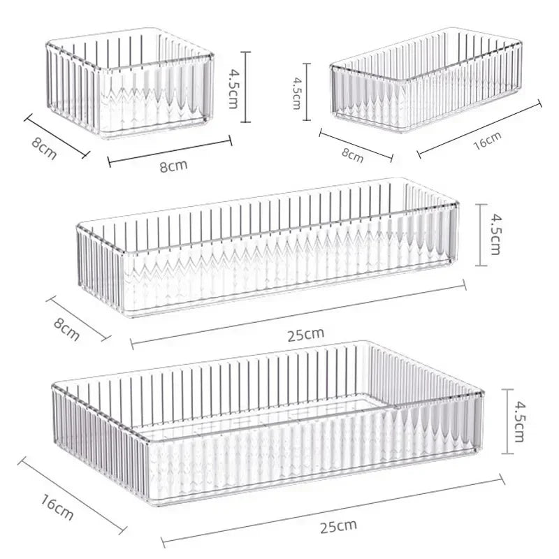 Clear Modular Drawer Organizer Bins