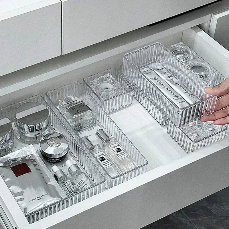 Clear Modular Drawer Organizer Bins