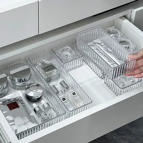Clear Modular Drawer Organizer Bins