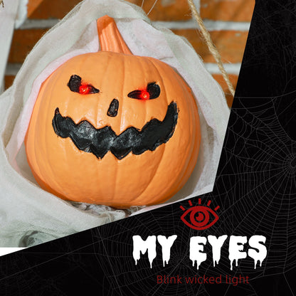 Light-Up Hanging Pumpkin Ghost with Sound