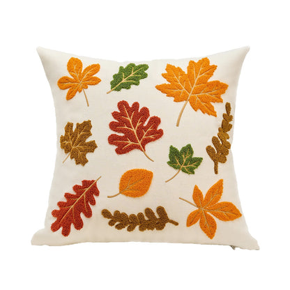 Autumn Pumpkin & Maple Leaf Decorative Pillow Cover