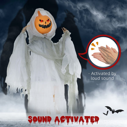 Light-Up Hanging Pumpkin Ghost with Sound