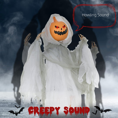 Light-Up Hanging Pumpkin Ghost with Sound